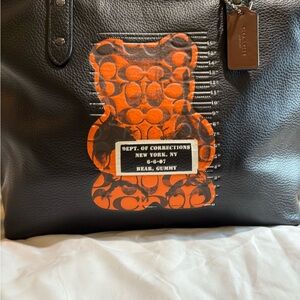 Coach Vandal Gummy Tote Hand Bag Black